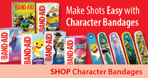 Character bandages are great for little owies or for an after shot distraction