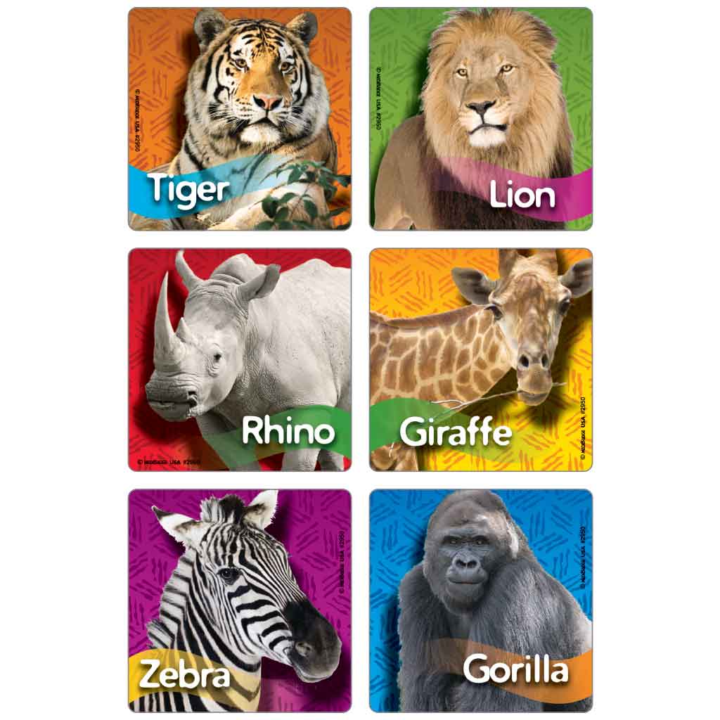 Zoo Animal Photos Asst. Stickers