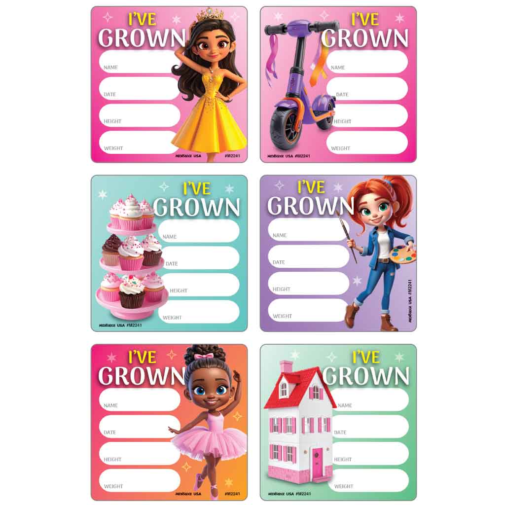 Girl Fun - I've Grown Asst. Medical Stickers