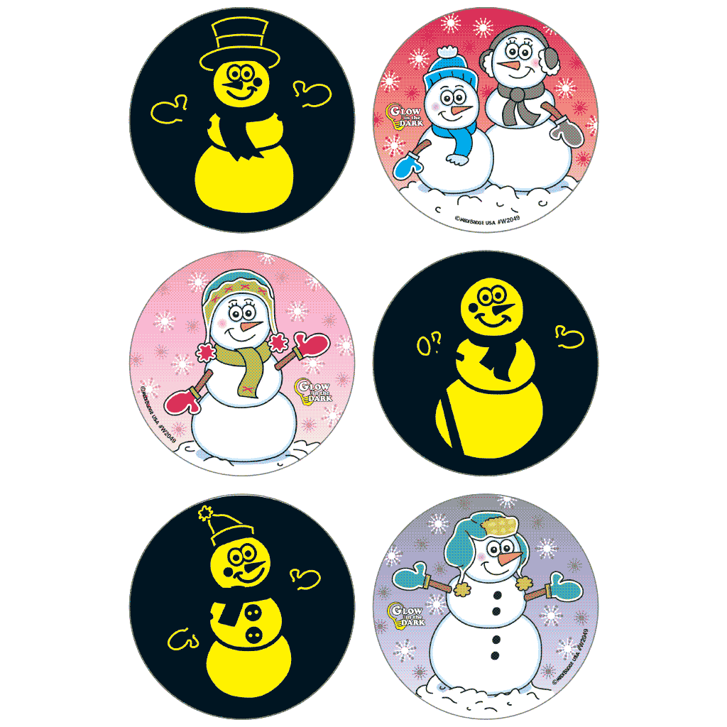 Glow-In-The-Dark Snowmen Asst. Stickers
