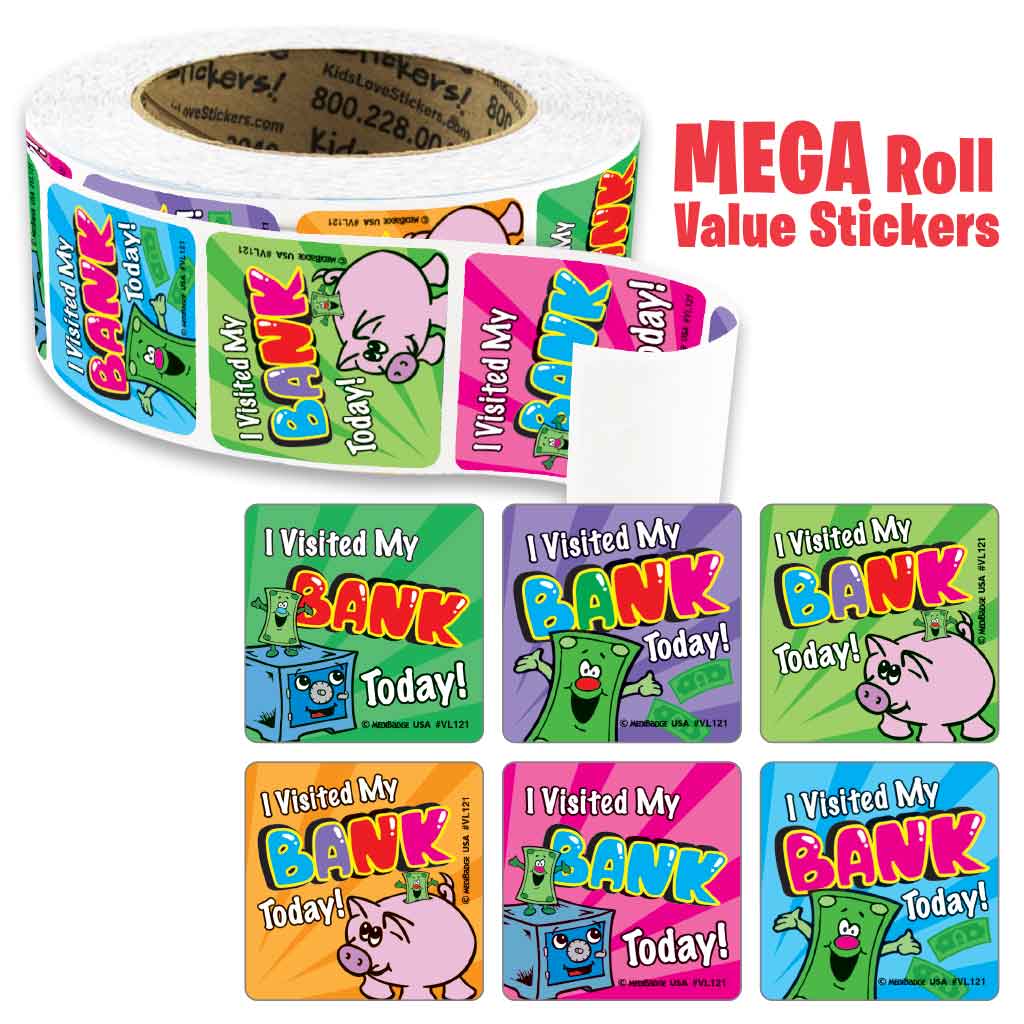 Visited My Bank Mega Roll Value Stickers