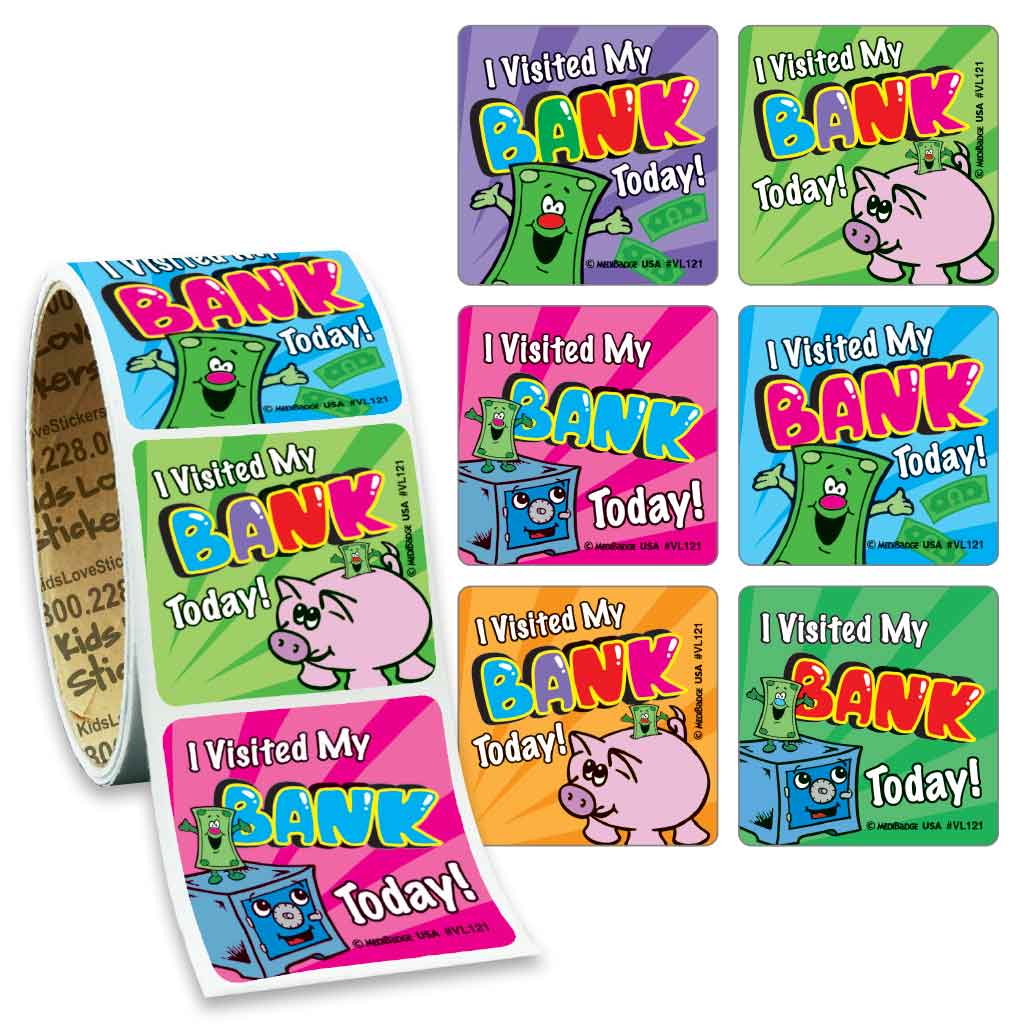 Visited My Bank Value Stickers - Roll