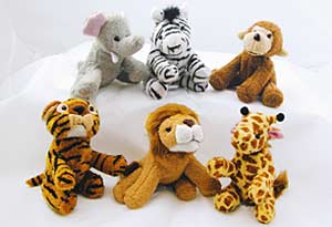 Suede Zoo Animals Plush Toys